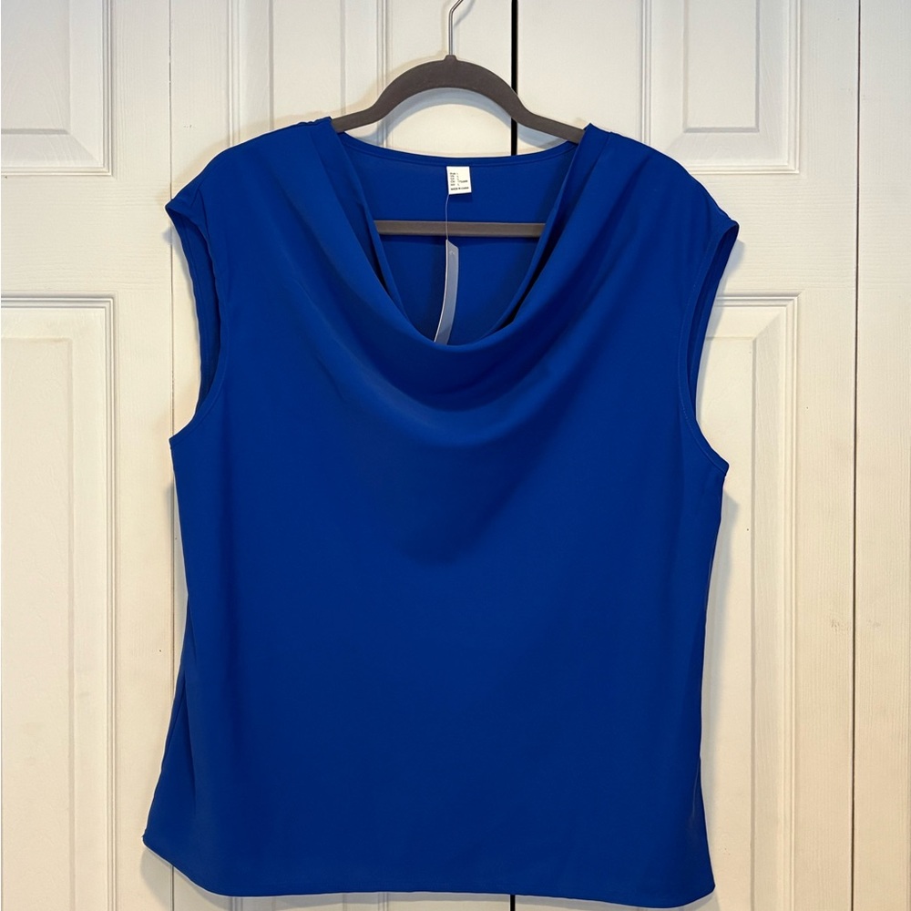 Chico's Royal Blue Cowl Neck Blouse